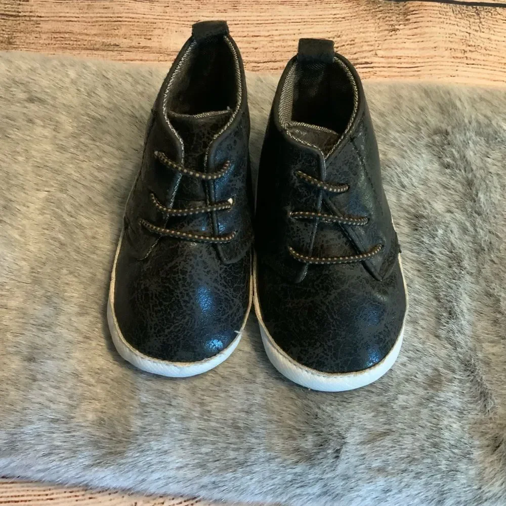 Rising Star Black Baby Walker Boot Shoes